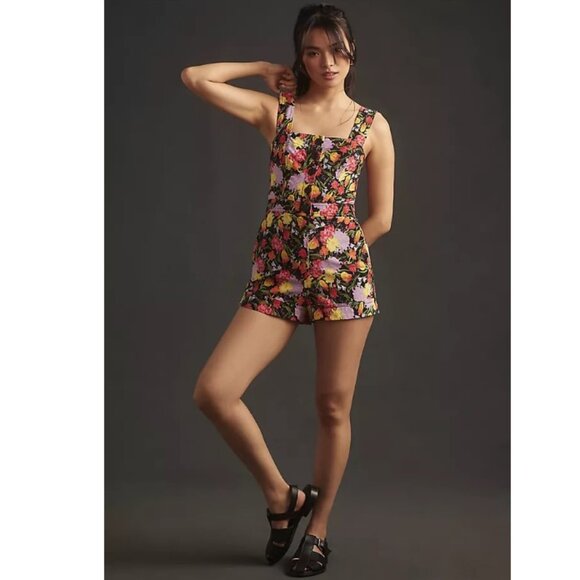 The Yukiko Noritake Portside Button-Front Romper by Maeve - Picture 1 of 11